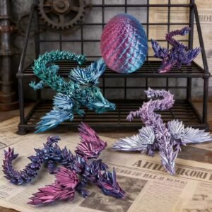 Dragón con alas 3d con huevo de 15cm